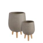 Mica Decorations Corda Bloempot Set van 2 - Taupe